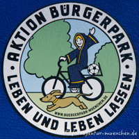 Münchner Kindl auf dem Fahrrad – Foto aus München
