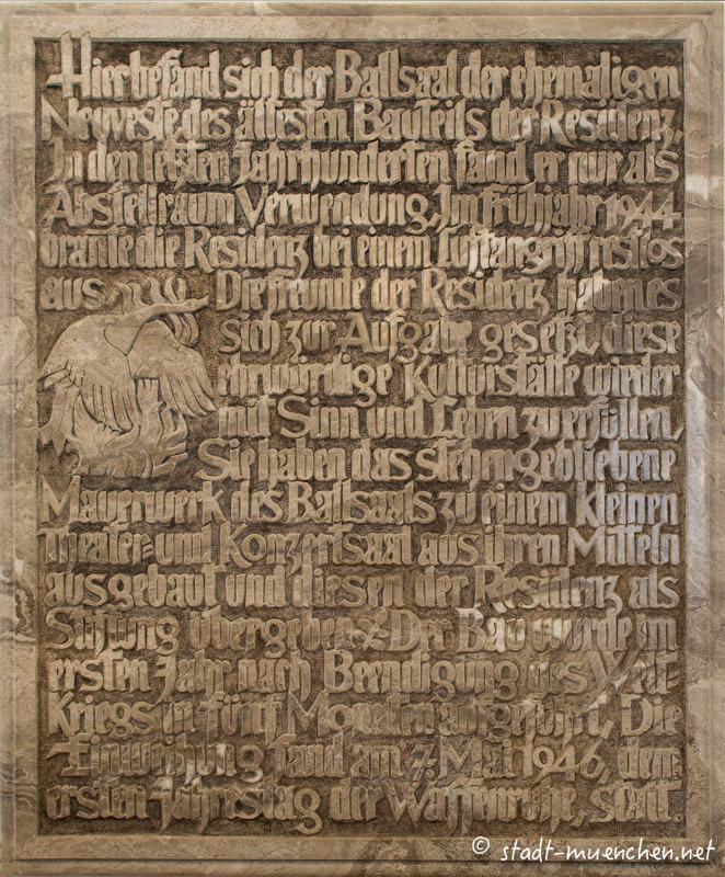 Ehemaliger Ballsaal in der Neuveste – Denkmal/Kunstwerk in München