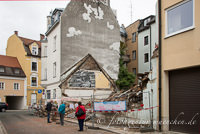 Zerstörtes Uhrmacherhäusl in der Grasstraße – Foto aus München