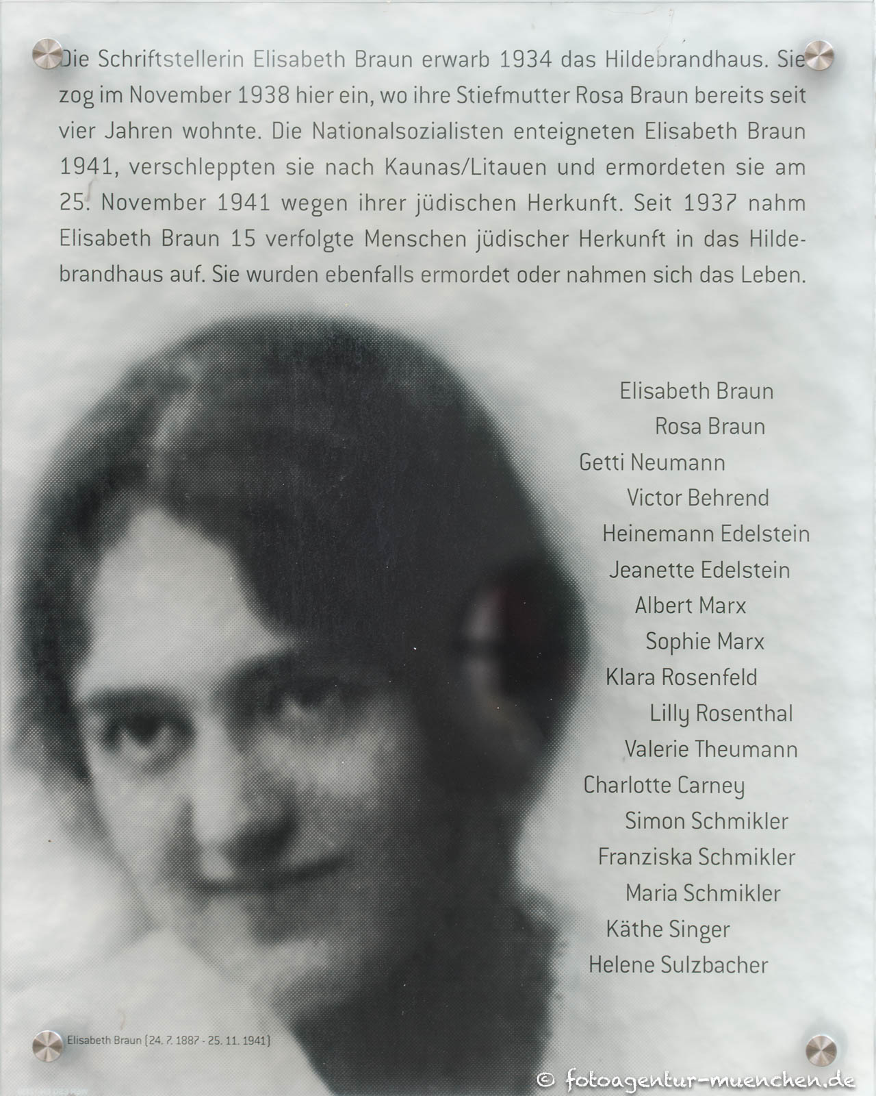Gedenktafel - Elisabeth Braun