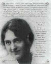 Gedenktafel - Elsabeth Braun – Foto aus München