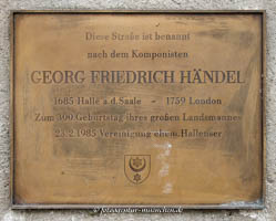 Gedenktafel - Georg Friedrich Händel – Foto aus München