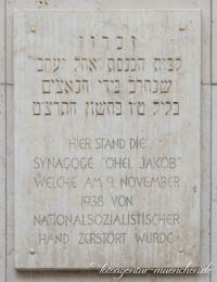 Gedenktafel - Sysnagoge Ohel Jakob – Foto aus München