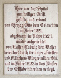 Gedenktafel an das Heiliggeistspital – Foto aus München