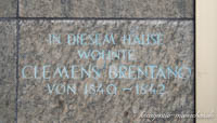 Inschrift - Clemens Brentano – Foto aus München