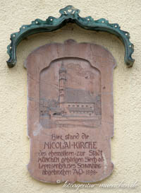 Gedenktafel Nikolaikirche – Foto aus München