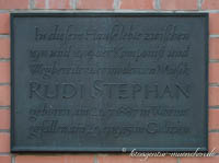 Gedenktafel - Rudi Stephan – Foto aus München