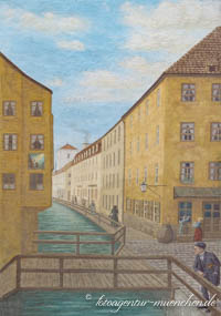 Radlsteg um 1880 – Foto aus München