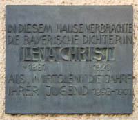 Gedenktafel für Lena Christ – Foto aus München