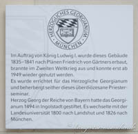 Gedenktafel für das Georgianum – Foto aus München