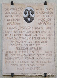 Gedenktafel - Impler – Foto aus München