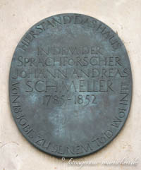 Gedenktafel für Johann Andreas Schmeller – Foto aus München