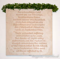 Gedenktafel - Oktoberfest-Attentat – Foto aus München