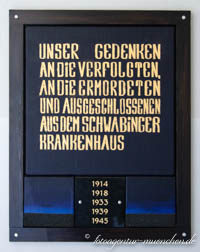 Gedenktafel - Opfer des Schwabinger Krankenhauses – Foto aus München