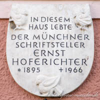Gedenktafel - Ernst Hoferichter – Foto aus München