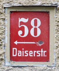 Hausnummer - Daiserstraße 58 – Foto aus München