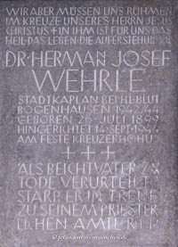 Gedenktafel - Hermann Josef Wehrle – Foto aus München