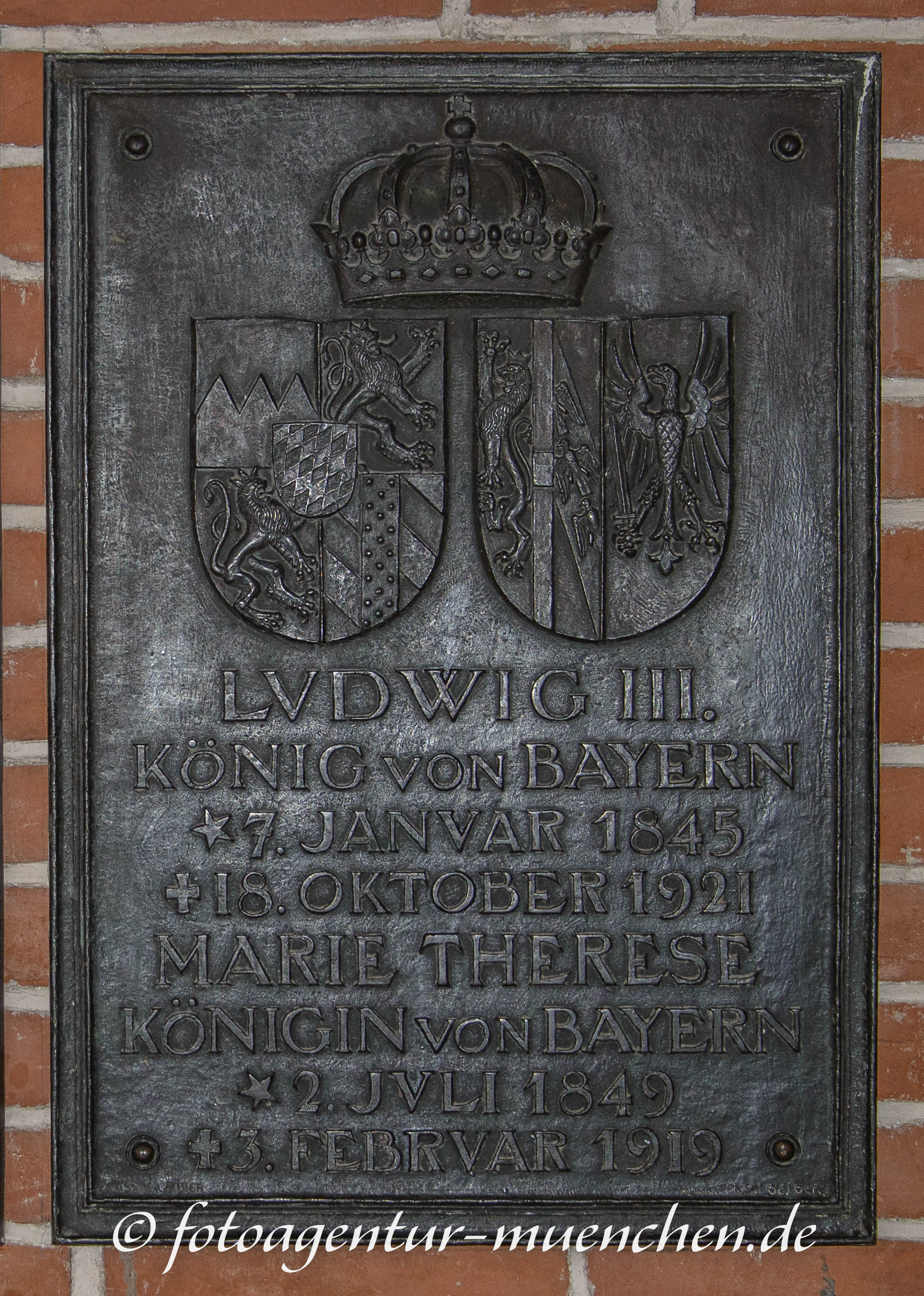 Gedenkplatte - König Ludwig III.