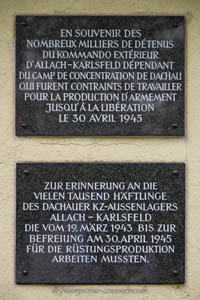 Gedenktafel KZ-Außenlager Ludwigsfeld – Foto aus München