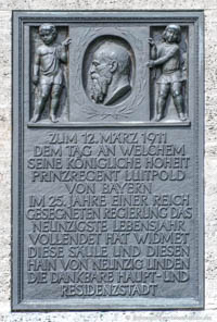 Gedenktafel für Prinzregent Luitpold – Foto aus München