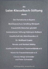 Gedenktafel - Luise Kiesselbach – Foto aus München