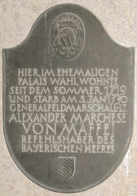 Gedenktafel - Palais Maffei – Foto aus München