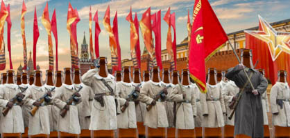 Putins Flaschenarmee – Foto aus München
