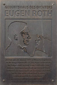 Gedenktafel - Eugen Roth – Foto aus München