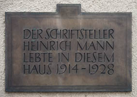 Gedenktafel - Heinrich Mann – Foto aus München