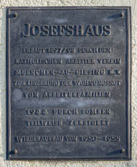 Gedenktafel - Josefshaus – Foto aus München