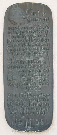 Gedenktafel für Carl Spitzweg – Foto aus München
