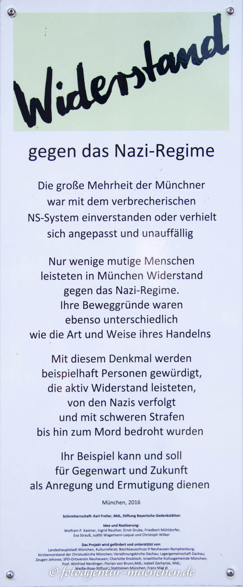 Widerstand gegen das Nazi-Regime – Denkmal/Kunstwerk in München
