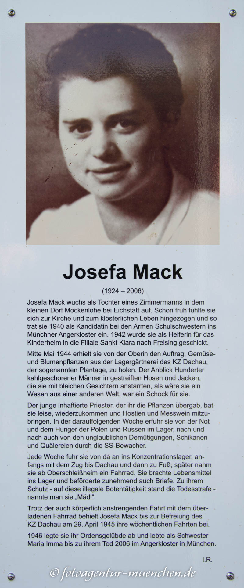 Gedenkstele für Josefa Mack – Denkmal/Kunstwerk in München