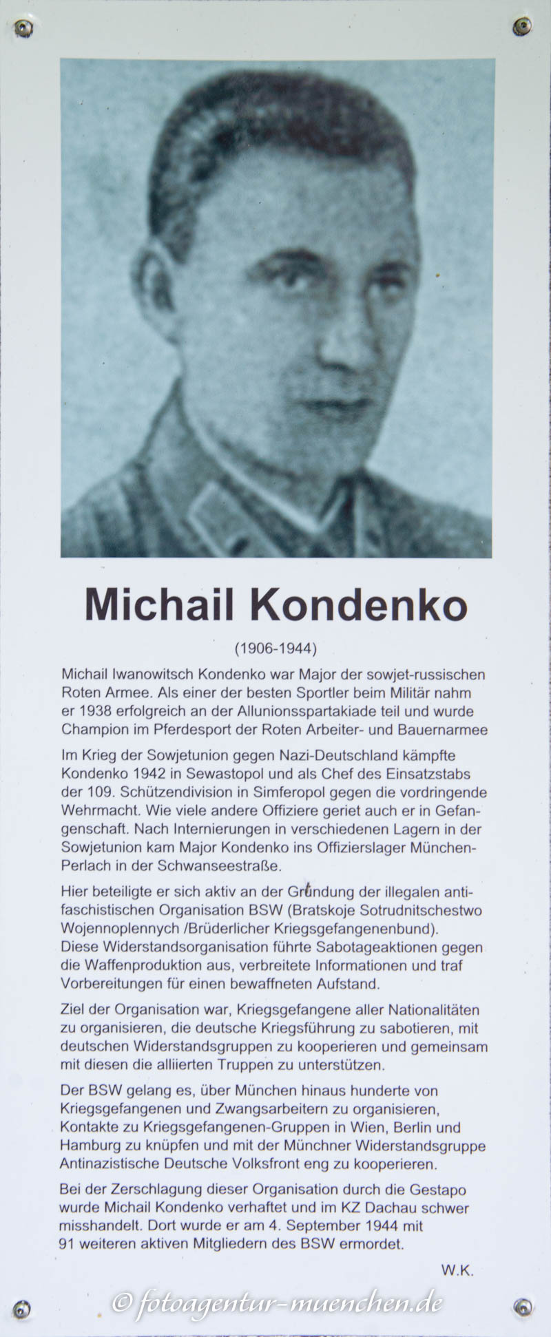Gedenkstele - Michail Kondenko – Denkmal/Kunstwerk in München