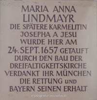 Gedenktafel - Maria Anna Lindmayr – Foto aus München