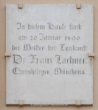 Gedenktafel -  Franz Lachner – Foto aus München