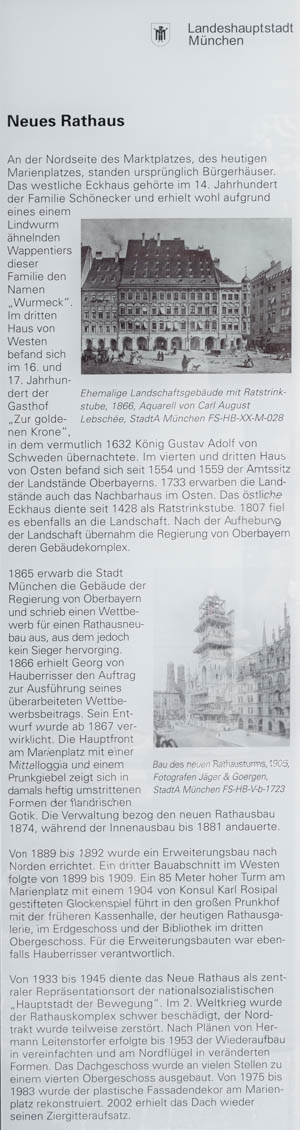 Infotafel - Neues Rathaus – Foto aus München