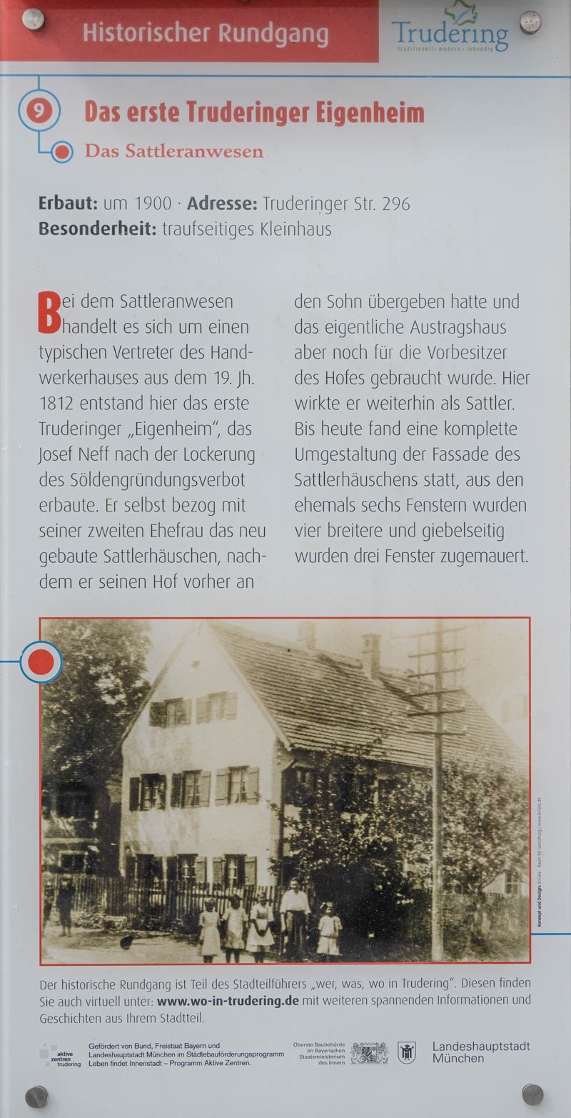 Das erste Truderinger Eigenheim – Denkmal/Kunstwerk in München