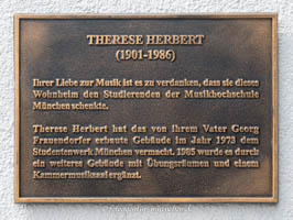 Gedenktafel - Therese Herbert – Foto aus München