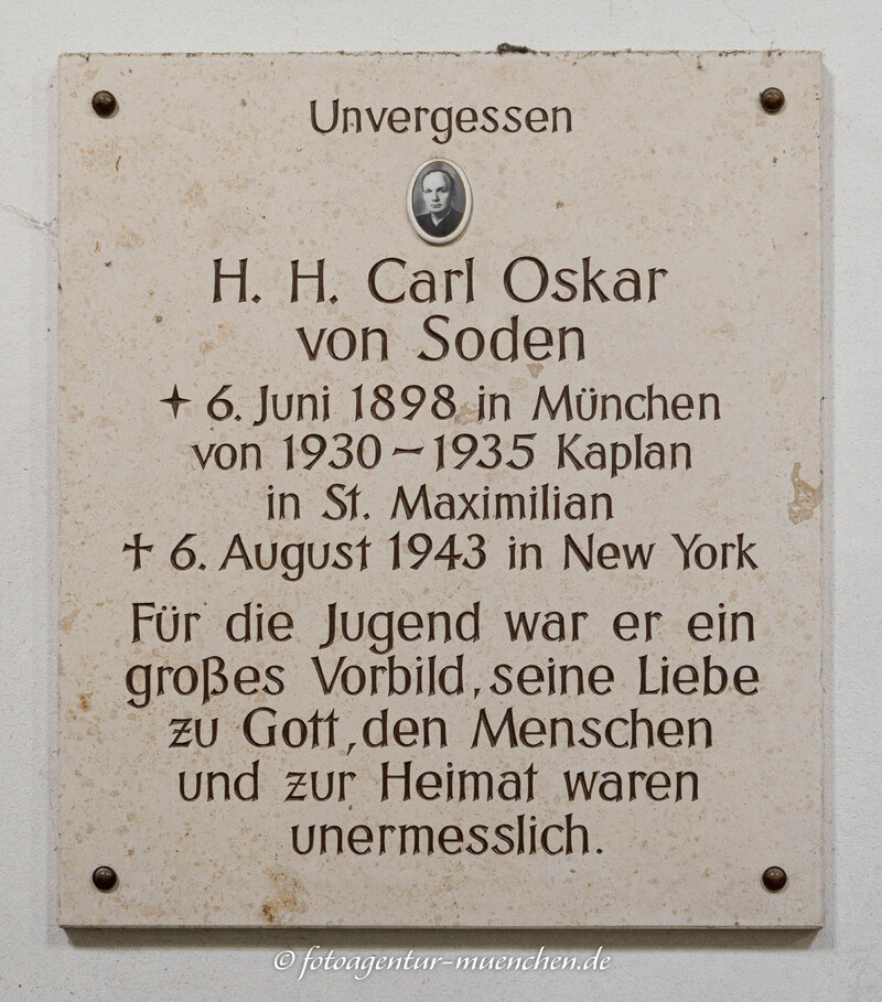 Gedenktafel  Carl Oskar von Soden – Denkmal/Kunstwerk in München