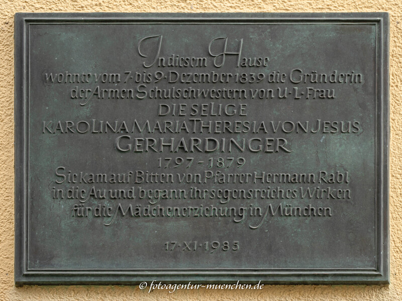 Gedenktafel - Karolina Gerhardinger – Denkmal/Kunstwerk in München