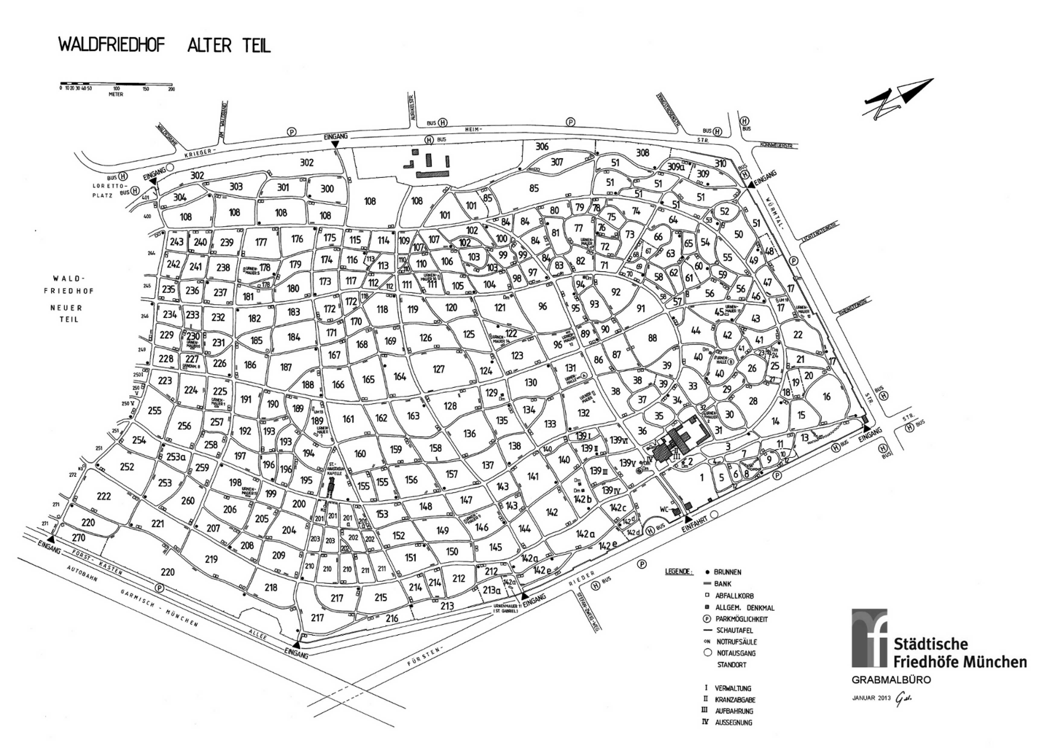 Plan - Waldfriedhof - Alter Teil