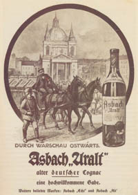 DURCH WARSCHAU OSTWÄRTS,  „Asbach Uralt“