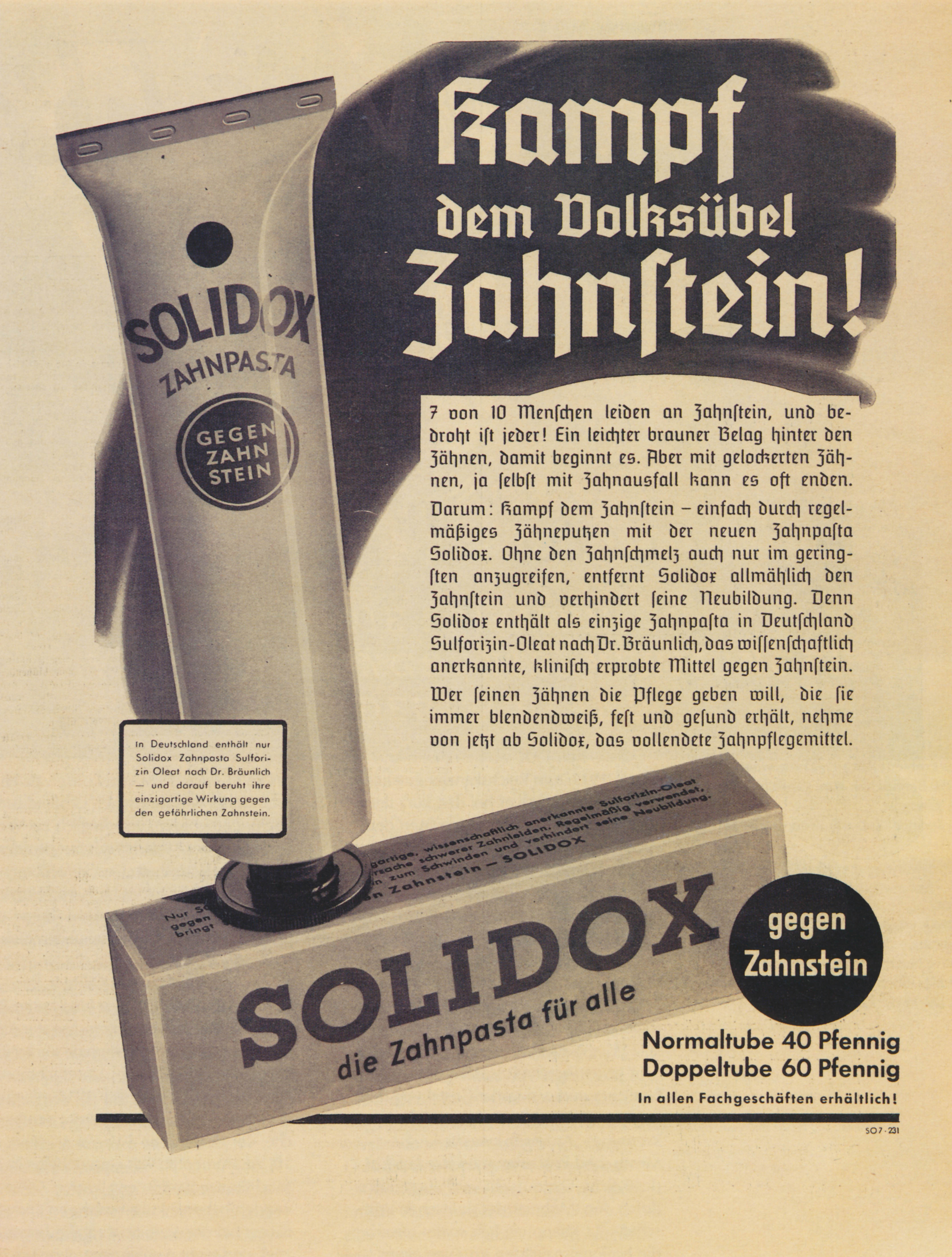 Kampf dem Volksübel Zahnstein!