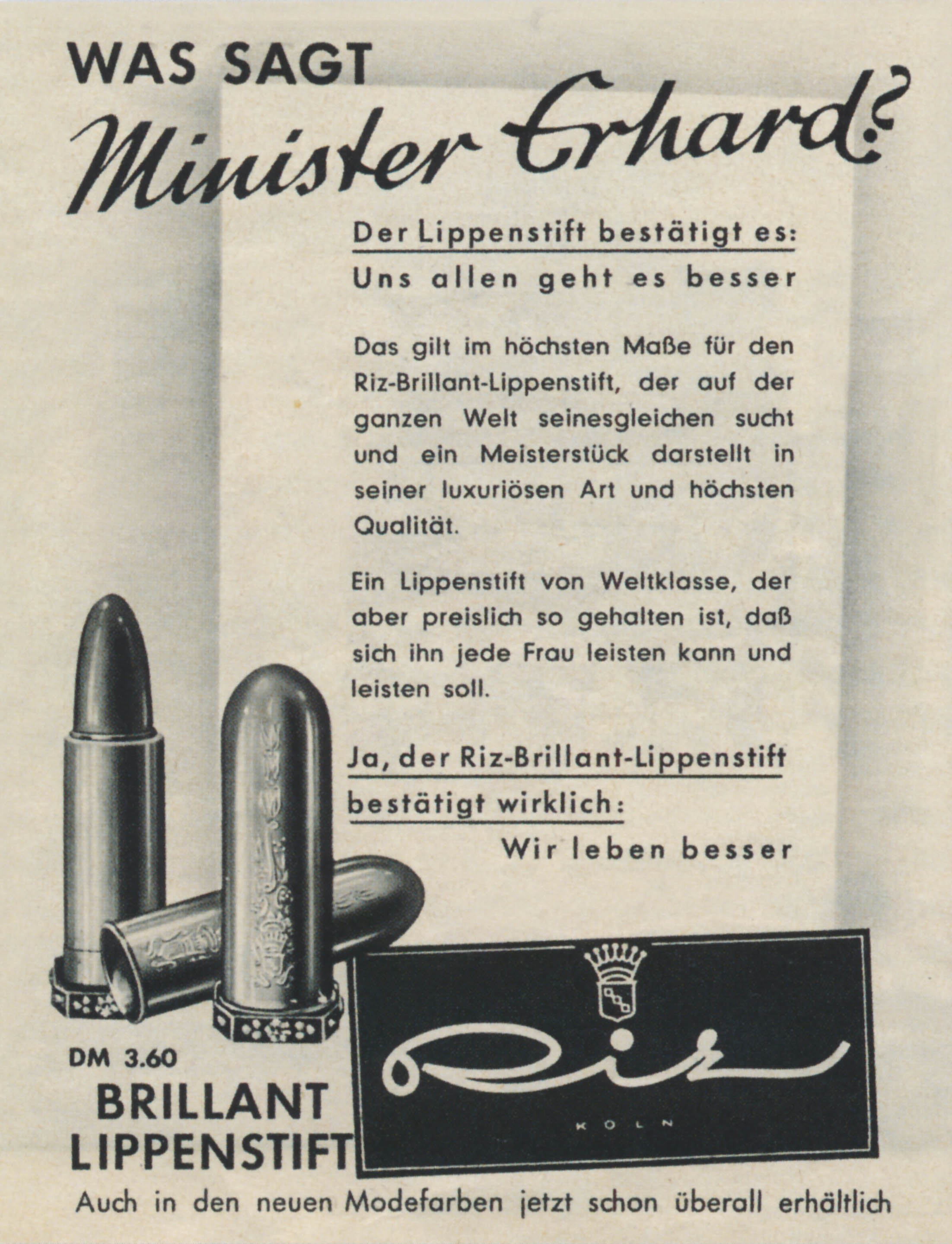 BRILLANT LIPPENSTIFT Was sagt Minister Erhard?