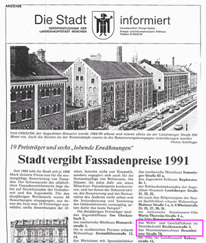 Fassadenrenovierung durch die I. M. Mayer´sche Erbengemeinschaft