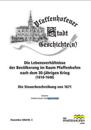 München Buch Die Lebensverhältnisse der Bevölkerung im Raum Pfaffenhofennach dem 30-jährigen Krieg (1618-1648)