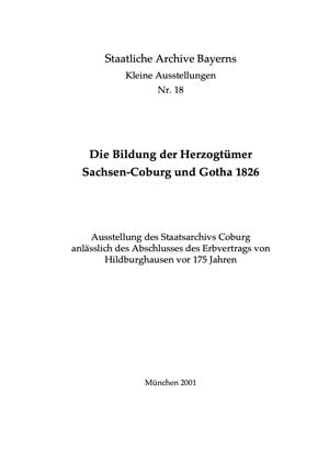 München Buch Die Bildung der Herzogtümer Sachsen-Coburg und Gotha 1826