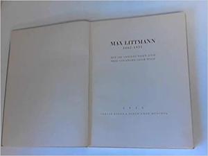 Kein Buchcover vorhanden: Max Littmann 1862 - 1931 von Wolf Georg Jacob